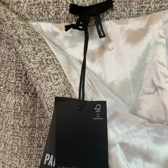 Paige 💋 Tweed Molly Mini Skirt \\ Ecru/Gold // Size 4 - Picture 15 of 16